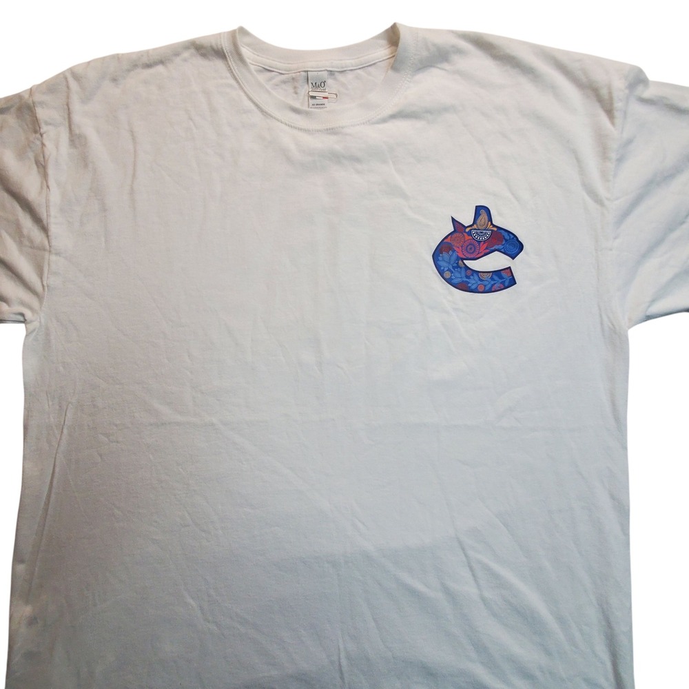 Vancouve Canucks Diwali Theme Graphic T-Shirt XXL NHL Hockey Tee Peacock Bird